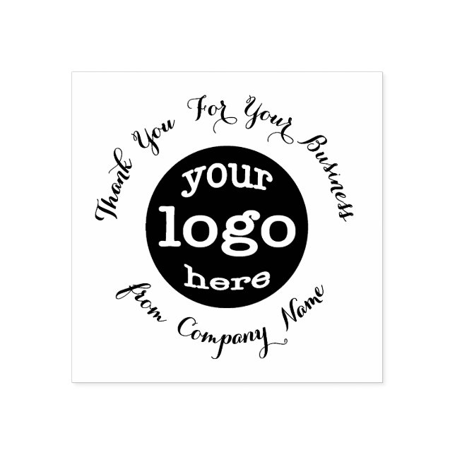 Custom Business Company Logo Elegant Thank You Rubber Stamp (Imprint)