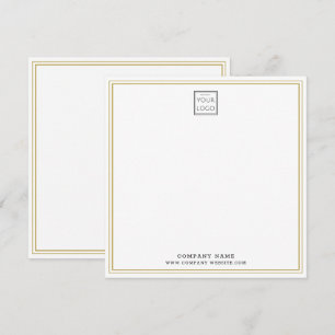 Custom Business Company Logo Gold Double Border Card