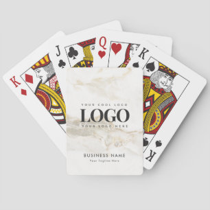 Custom Business Company Logo Gold & Marble  Playing Cards