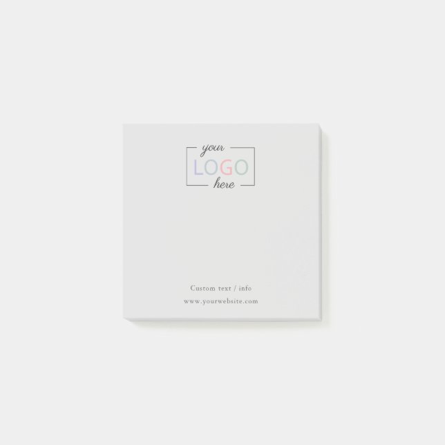 Custom Business Company Logo Grey Post-It Notes (Front)
