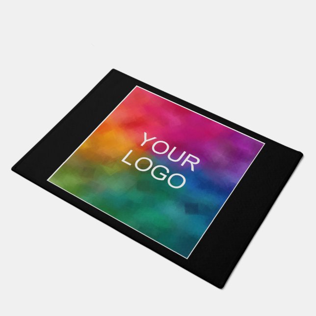Custom Business Company Logo Here Add Text Cute Doormat (Angled)