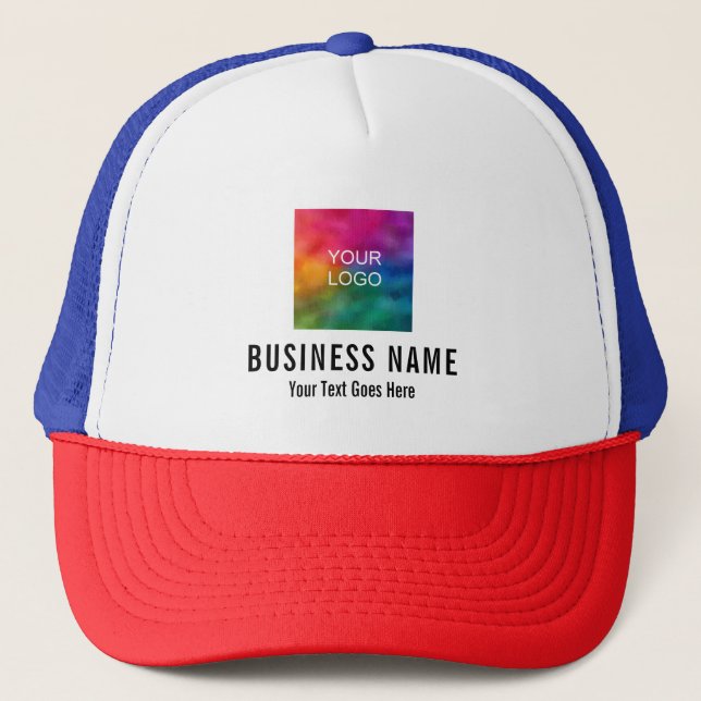Custom Business Company Logo Here Trucker Hat (Front)