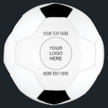 Custom Business Company Logo Image Text Template Football<br><div class="desc">Custom Upload Add Company Business Logo Image Create Your Own Elegant Soccer Ball.</div>