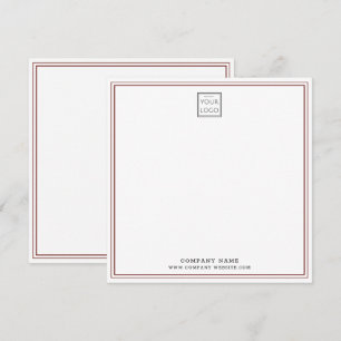 Custom Business Company Logo Maroon Double Border Card