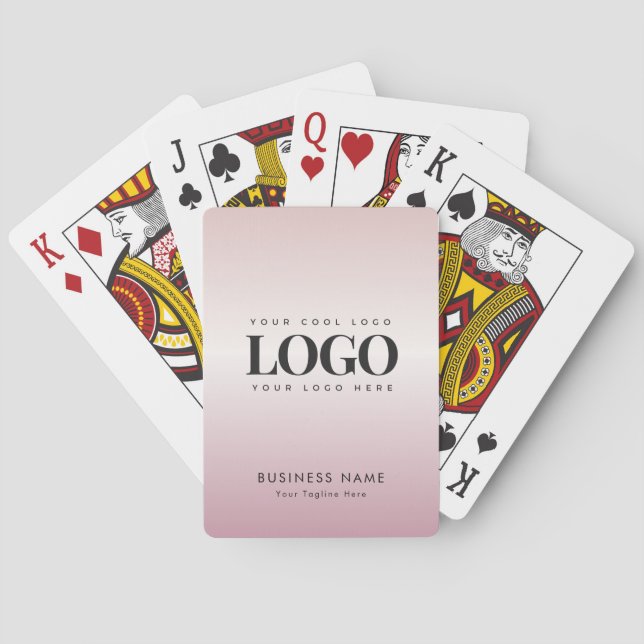 Custom Business Company Logo Metallic Rose Gold    Playing Cards (Back)