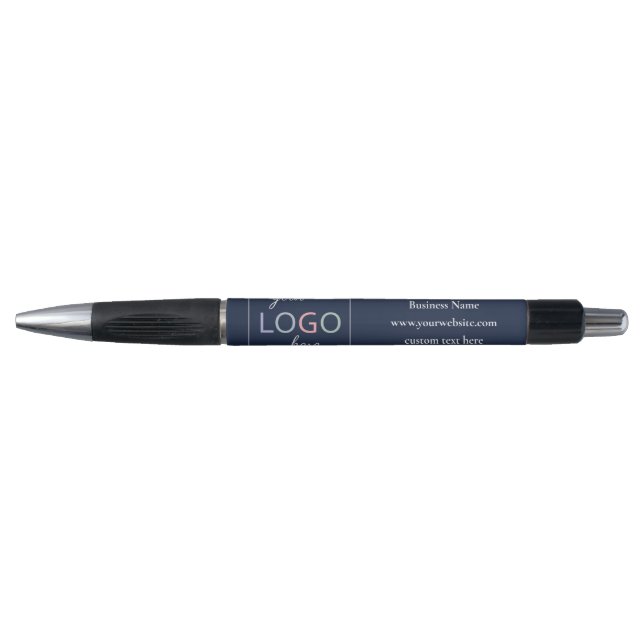 Custom Business Company Logo Navy Blue Pen  (Front)