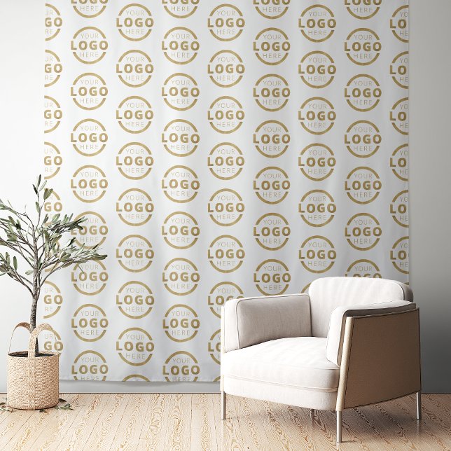 Custom Business Company Logo Pattern Backdrop Tapestry (Creator Uploaded)