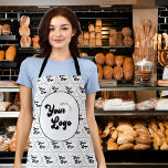 Custom Business Company Logo Pattern Black & White Apron<br><div class="desc">Promote your business with this cool apron,  featuring your custom logo pattern. Easily add your logo by clicking on the "personalise" option.</div>