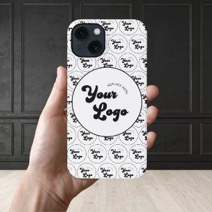 Custom Business Company Logo Pattern Black & White iPhone 13 Case