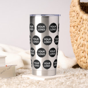 Custom Business Company Logo Pattern  Insulated Tumbler