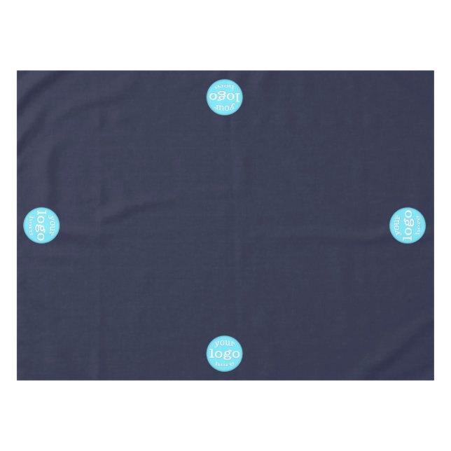 Custom Business Company Logo Promo Trade Show Blue Tablecloth (Front (Horizontal))