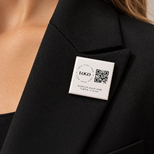 Custom Business Company Logo QR Code Minimalist 15 Cm Square Badge