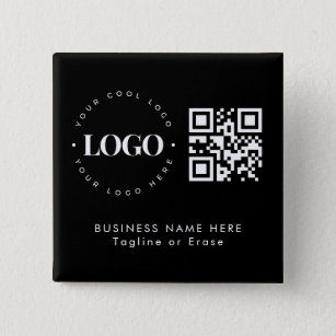 Custom Business Company Logo QR Code Minimalist 15 Cm Square Badge