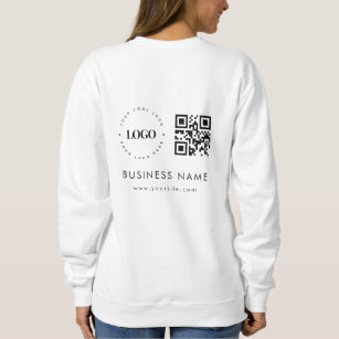 Custom Business Company Logo QR Code Scan & Text   Sweatshirt