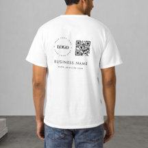 Custom Business Company Logo QR Code Scan &amp; Text   T-Shirt