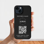 Custom Business Company Logo QR Code & Text Simple iPhone 13 Case<br><div class="desc">Promote your business with this elegant iPhone case,  featuring custom logo & text. Easily add your logo by clicking on the "personalise" option.</div>