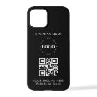 Custom Business Company Logo QR Code & Text Simple