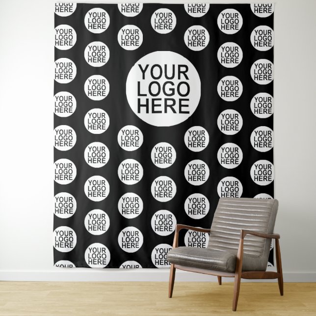Custom Business Company Logo Tapestry (In Situ)