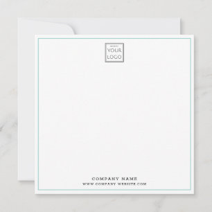 Custom Business Company Logo Teal Square Card
