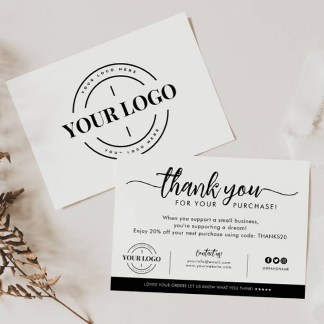 Custom Business Company Logo Thank You Purchase Card (Creator Uploaded)