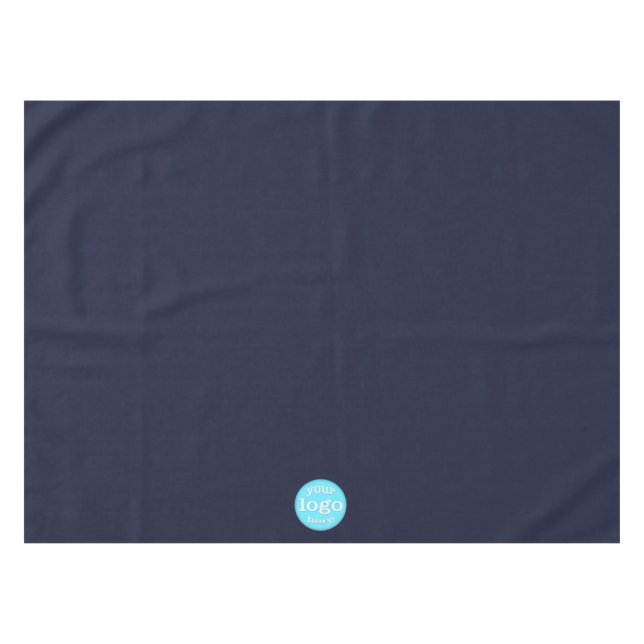 Custom Business Company Logo Trade Show Navy Blue Tablecloth (Front (Horizontal))