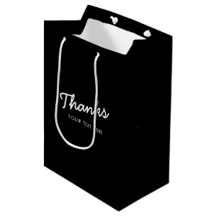 Custom Business Company Promotional Thanks Script Medium Gift Bag