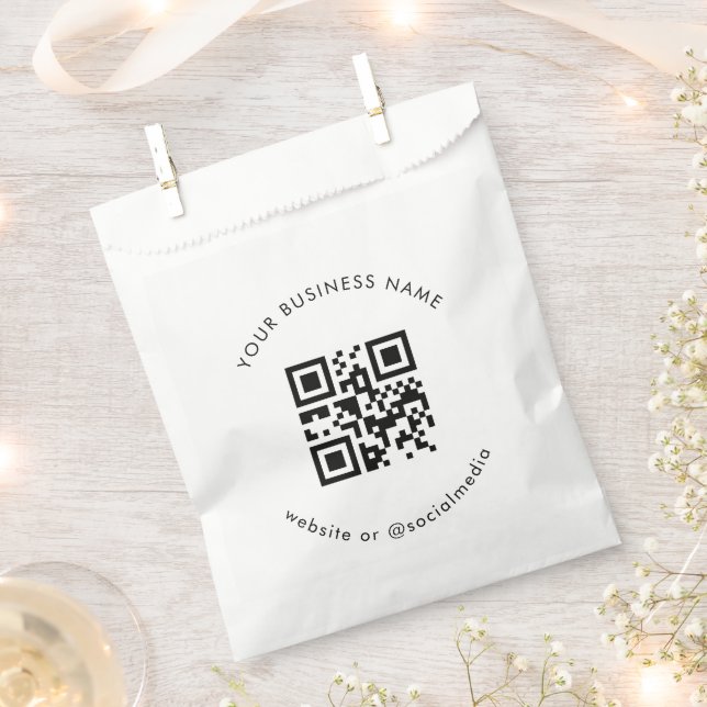 Custom Business Company Qr Code Scan Paper Bag (Clipped)