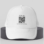 Custom Business Company QR Code & Text Minimalist Trucker Hat<br><div class="desc">Promote your business with this cool trucker hat,  featuring custom QR Code template! Easily add your own logo by clicking on the "personalize" option.</div>