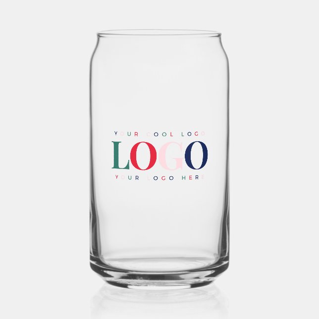 Custom Business Company Rectangle Colourful Logo Can Glass (Front)