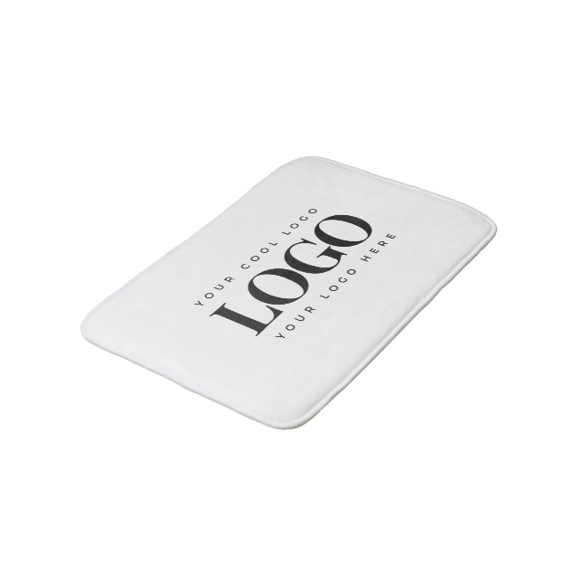 Custom Business Company Rectangle Logo Minimalist Bath Mat (Angled)