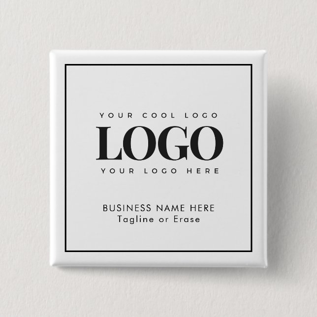 Custom Business Company Rectangle Logo Text 15 Cm Square Badge (Front)