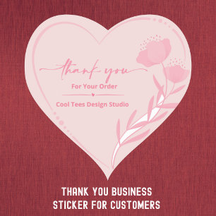 Custom Business Company Thank You Heart Sticker