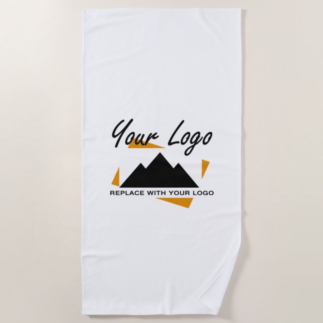 Custom Business Design Add Your Company Logo Beach Towel (Front)