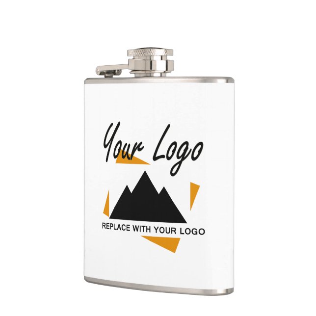 Custom Business Design Add Your Company Logo Hip Flask (Left)
