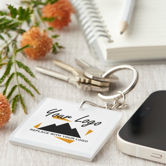 Custom Business Design Add Your Company Logo Key Ring (Front Right)