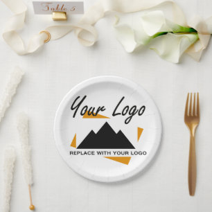 Custom Business Design Add Your Company Logo Paper Plate