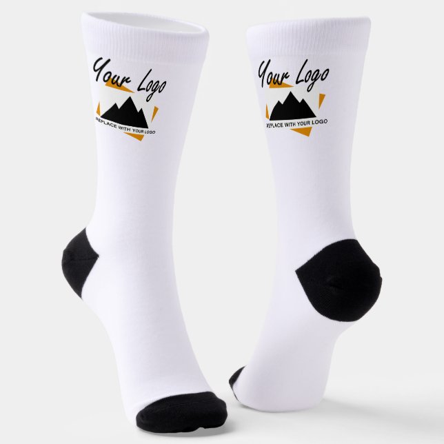 Custom Business Design Add Your Company Logo Socks (Angled)