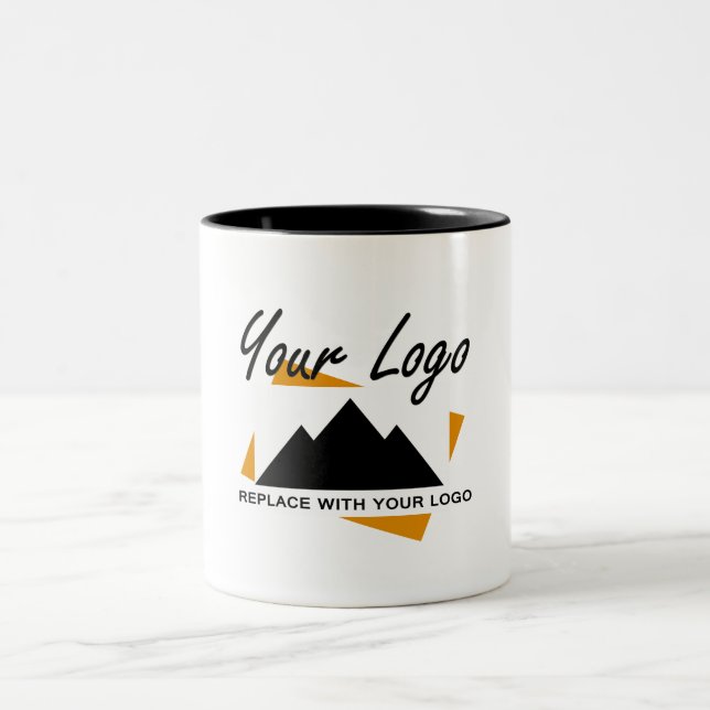 Custom Business Design Add Your Company Logo Two-Tone Coffee Mug (Center)