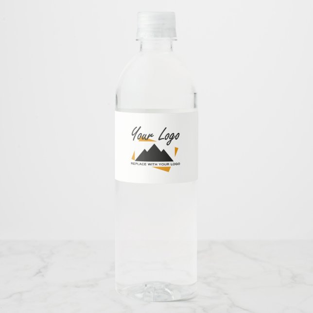 Custom Business Design Add Your Company Logo Water Bottle Label (Front)