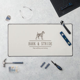 Custom Business Dog Walking Business Natural Brown Desk Mat