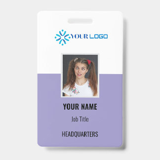 Custom Business Employee Badge ID | Photo & Logo