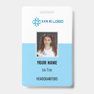 Custom Business Employee Badge ID | Photo & Logo
