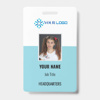 Custom Business Employee Badge ID | Photo & Logo