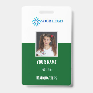 Custom Business Employee Badge ID | Photo & Logo