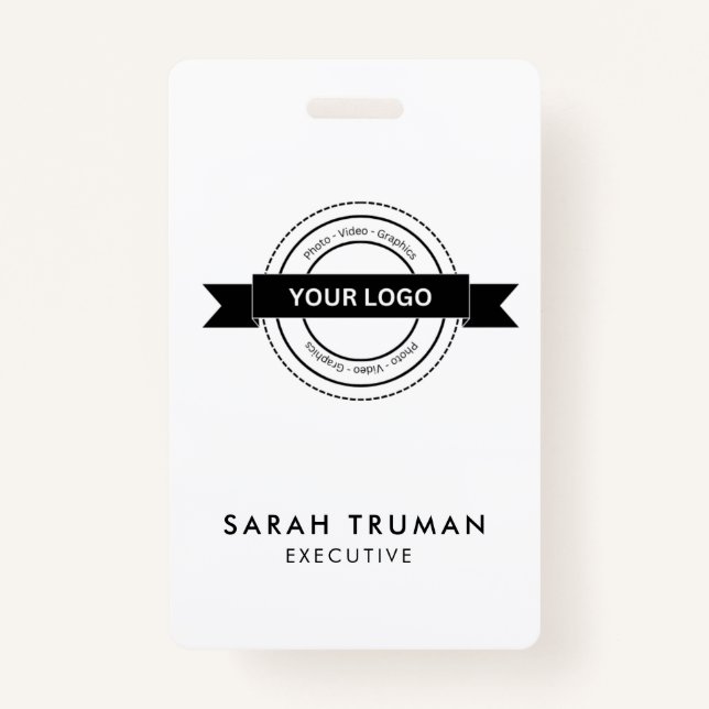 Custom Business Employee Card Minimalist & Modern  ID Badge (Front)