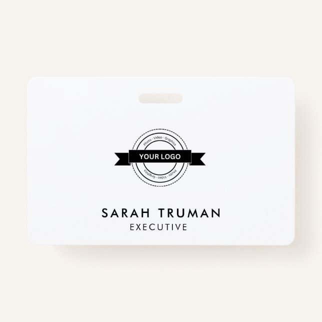 Custom Business Employee Card Minimalist & Modern  ID Badge (Front)