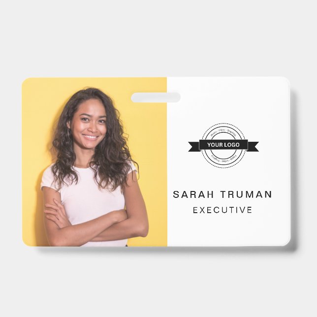 Custom Business Employee Card Minimalist & Modern  ID Badge (Front)