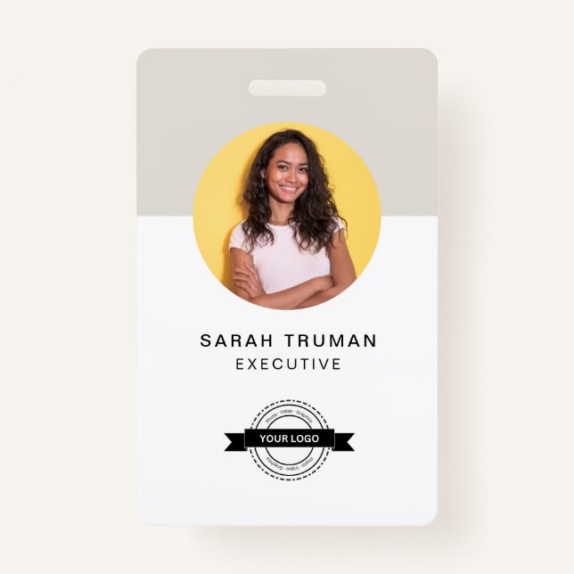 Custom Business Employee Card Minimalist & Modern ID Badge (Front)