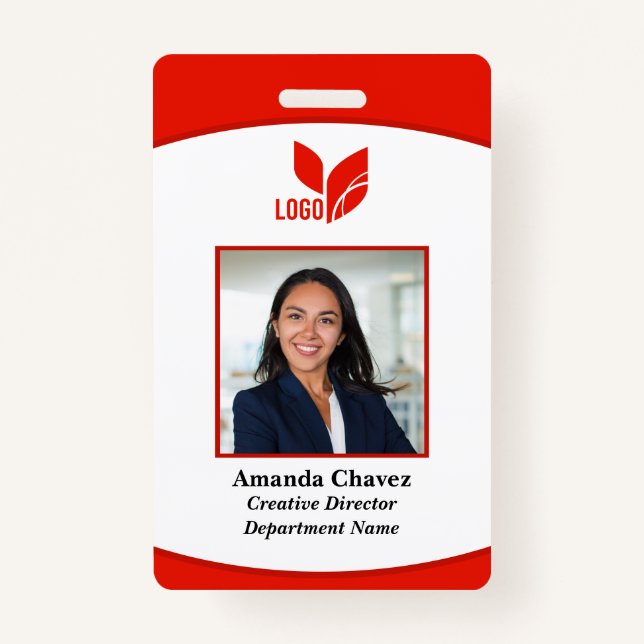 Custom Business Employee Photo Badge ID Badge (Front)