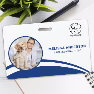 Custom Business Employee Photo Bar Code Logo Name  ID Badge